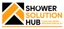 Logo of Shower Solution Hub on a white background